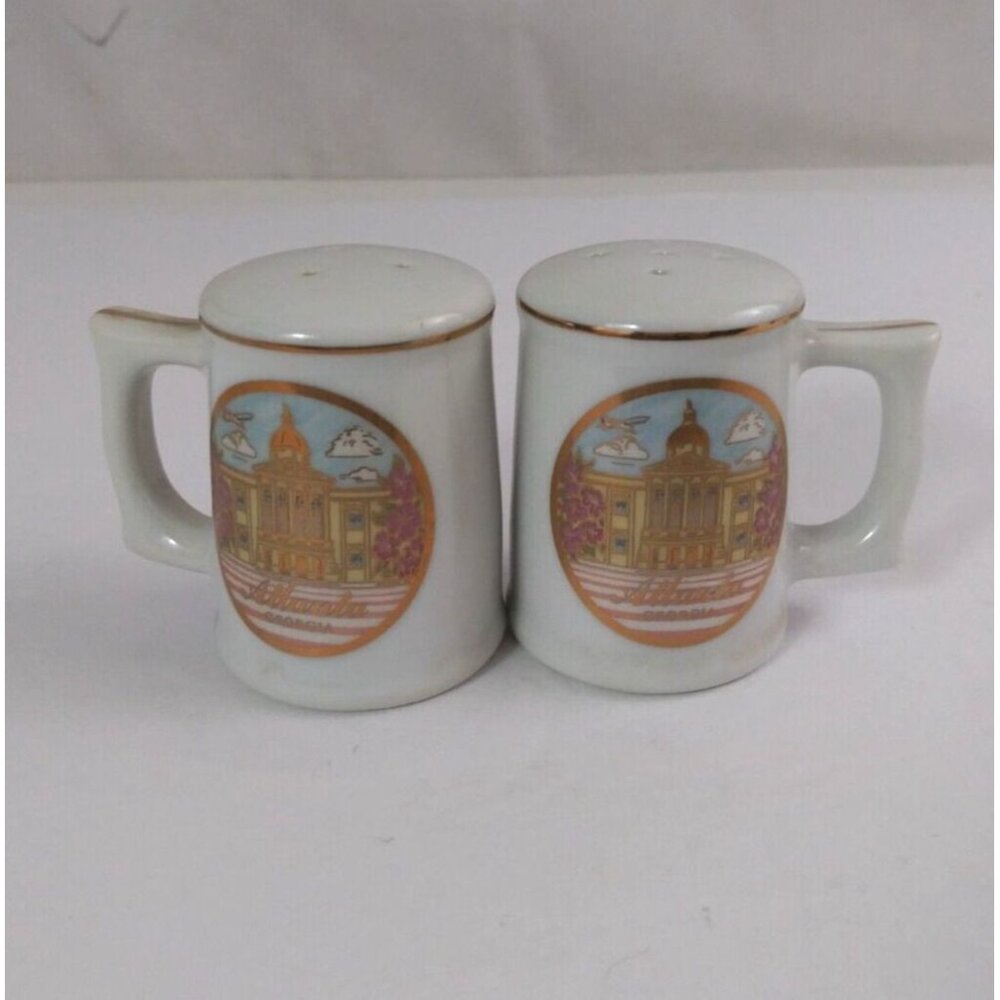 Vintage Scotty MCA Chokin 24K Gold Atlanta Georgia 2.25" Salt & Pepper Shakers